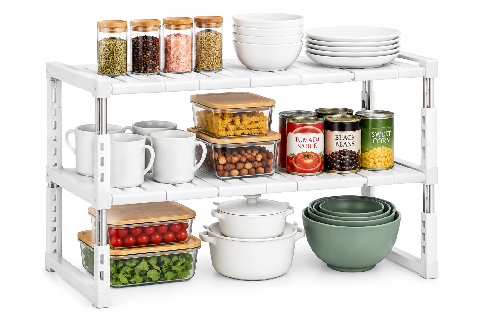 Kitchen Cabinet Shelf Organizer