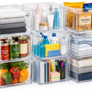 Clear Stackable Storage Bins